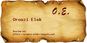 Oroszi Elek névjegykártya